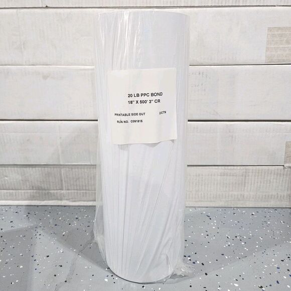 1 Rolls OCE Engineering Bond 20# White Bond Paper 3" Core 18 X 500  45111 - Picture 1 of 3